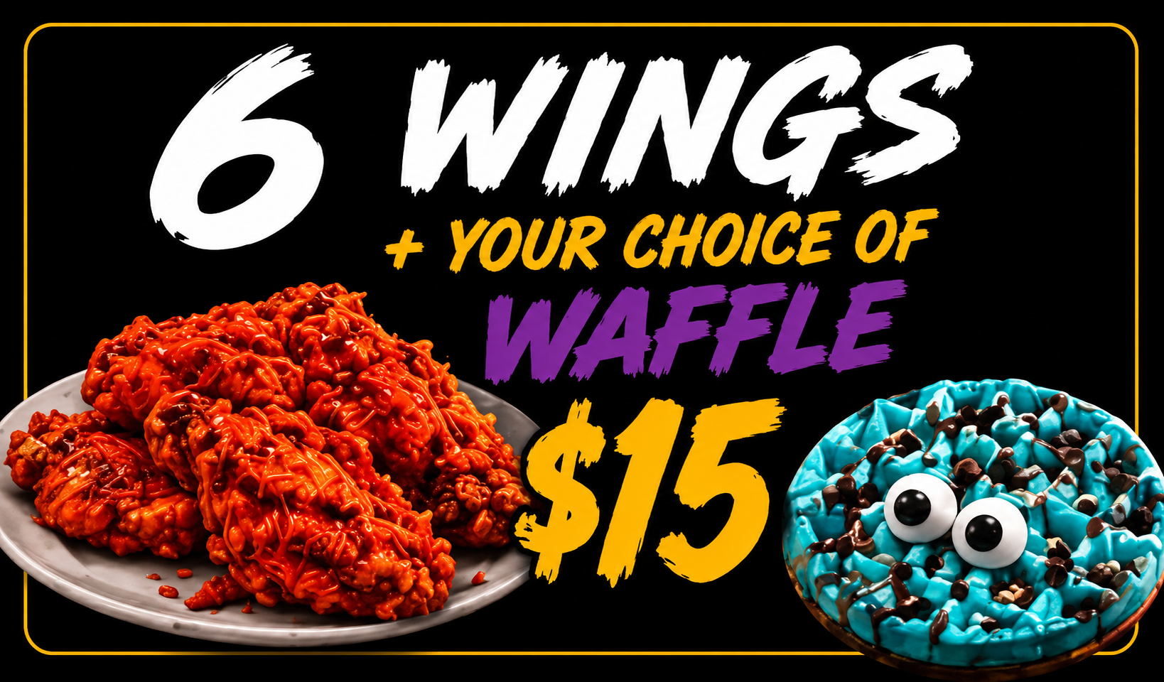 6 Wings + Waffle